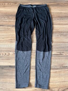 Icebreaker Women's Black and Gray Colorblock Leggings